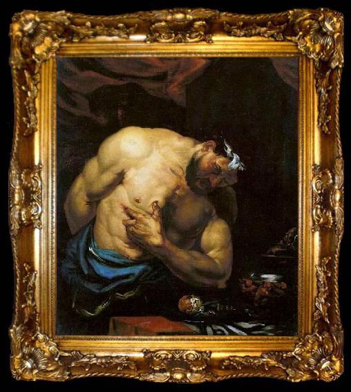 framed  Giovanni Battista Langetti Suicide of Cato the Younger, ta009-2